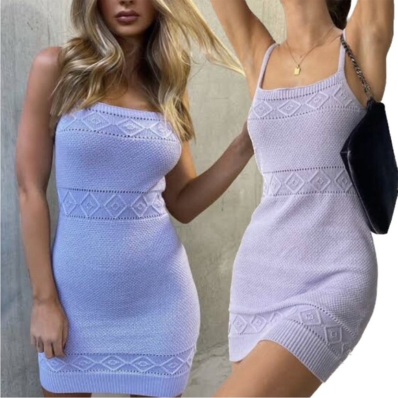 seven wonders Dresses & Skirts - SEVEN WONDERS Rose Knit Dress in Lilac Purple Size XS